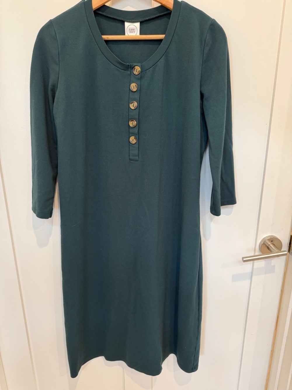 Lou Lou & Company Forest Green Button-Front Midi Dress